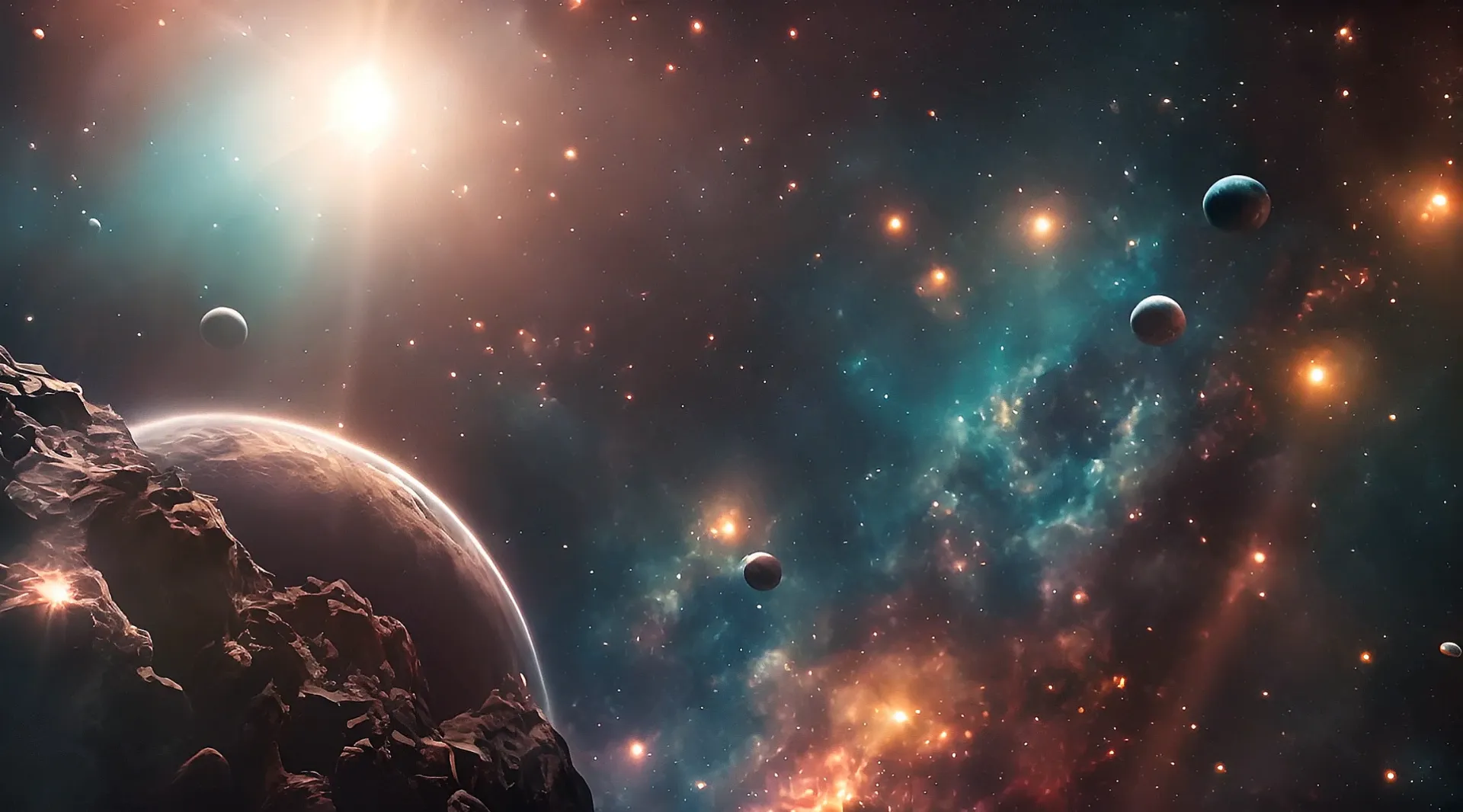 Galactic Odyssey Spectacular Space Scene Stock Video